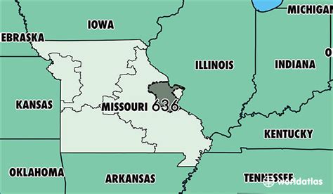 missouri time zone|636 area code time now.